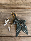 Green Polka Dot Bow Keychain Chatelaine