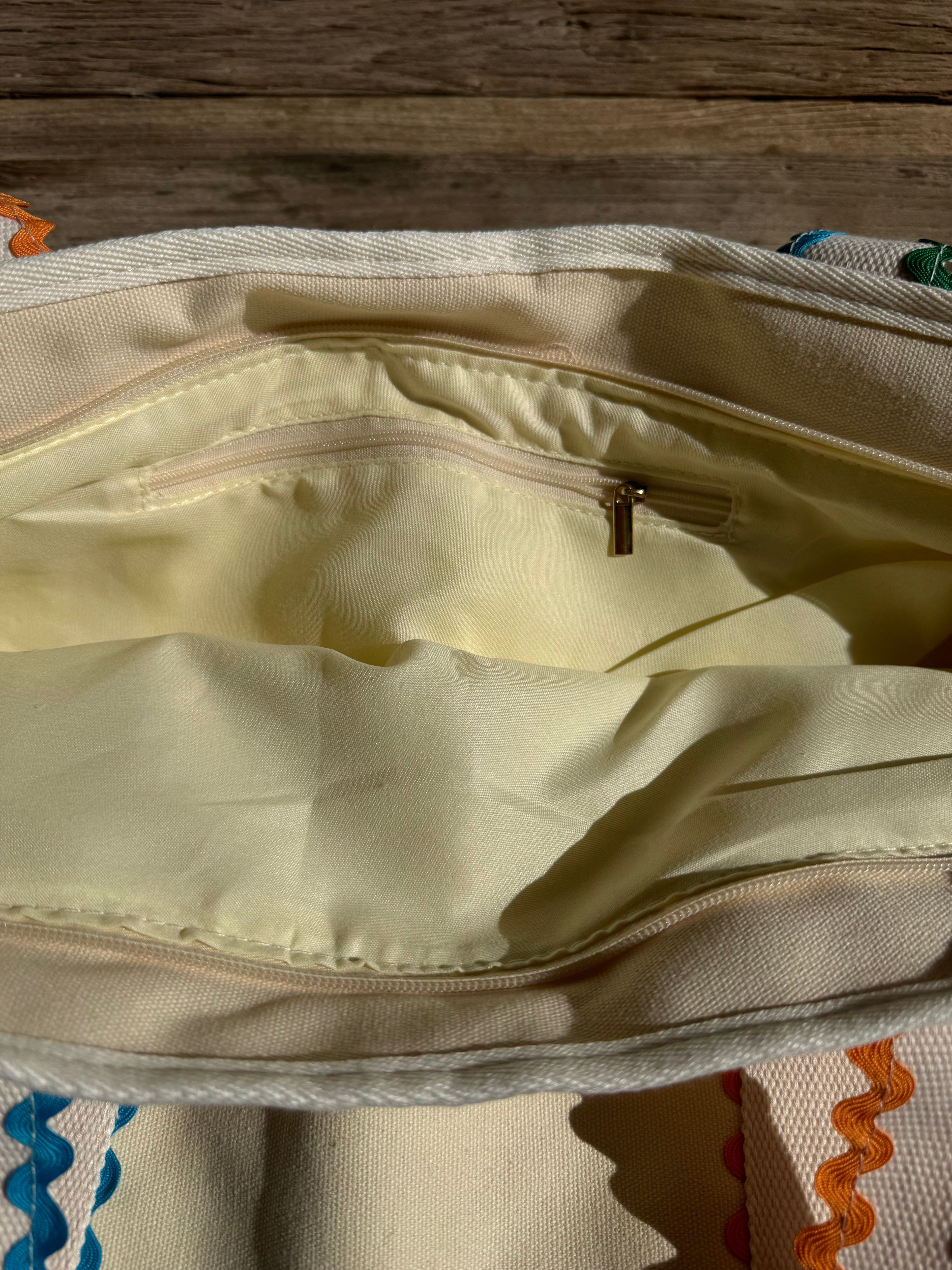 Zippered Canvas Project Tote Bag