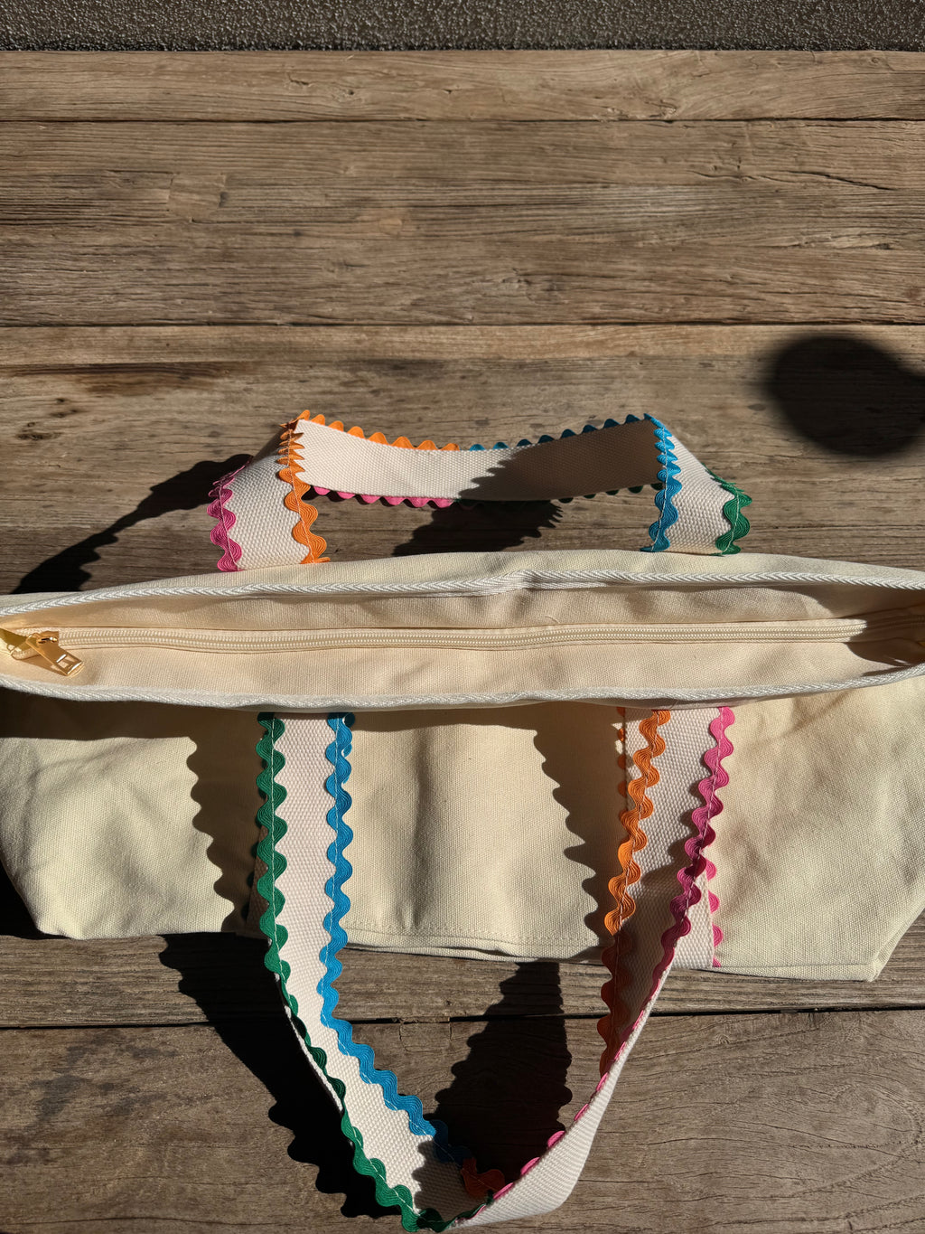 Zippered Canvas Project Tote Bag