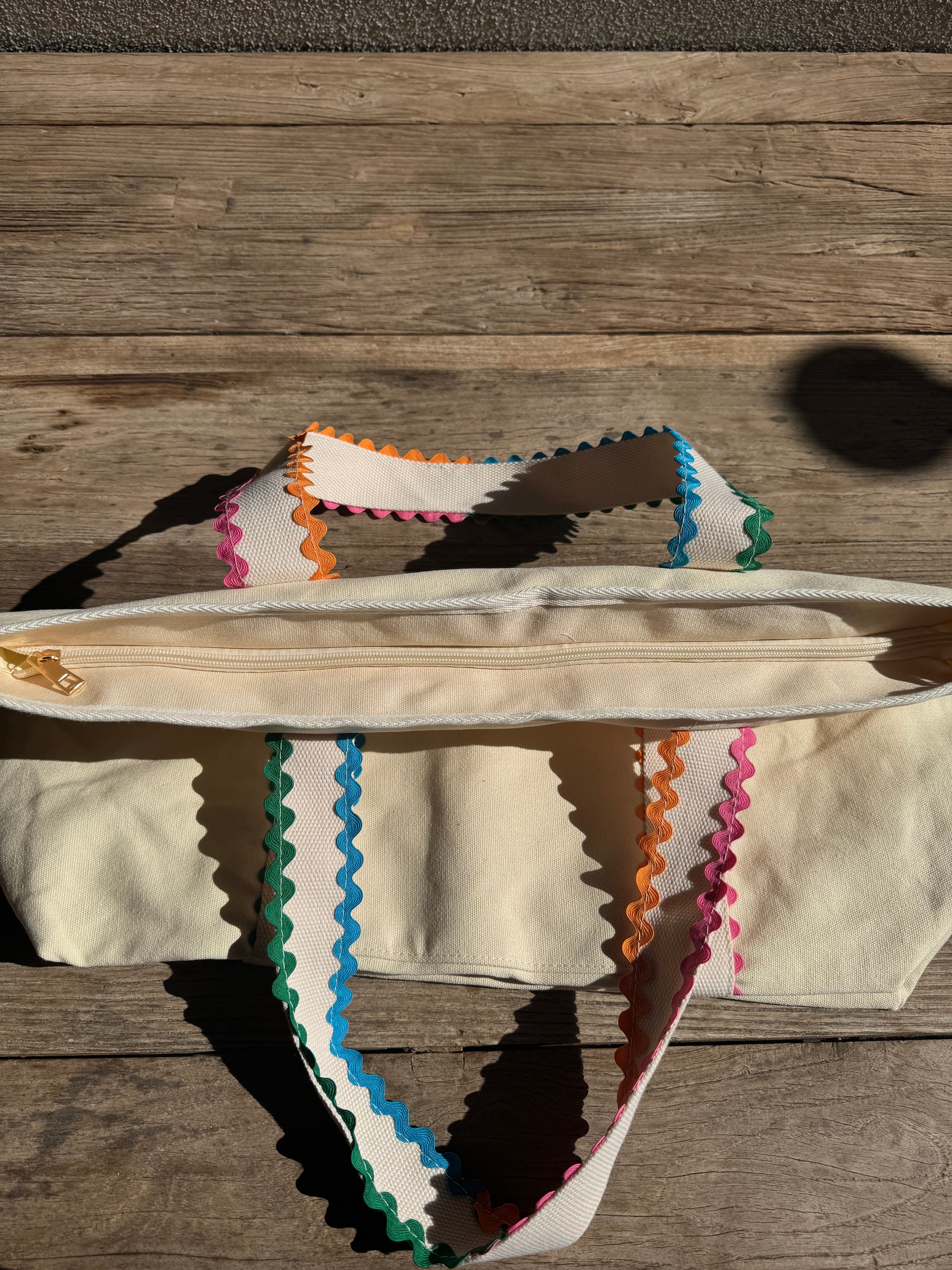 Zippered Canvas Project Tote Bag