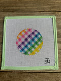 Rainbow Gingham Needlepoint Canvas